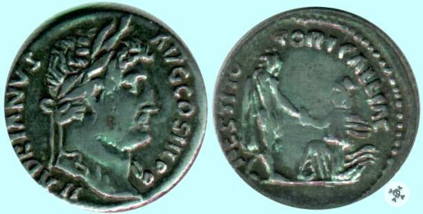 Adriano denario RESTITOTORI GALLIAE 134-138 d.C. (Roma)