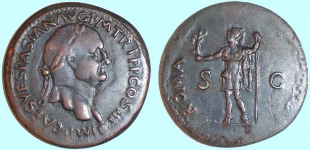 Vespasiano sesterzio ROMA 71 d.C. (Roma)